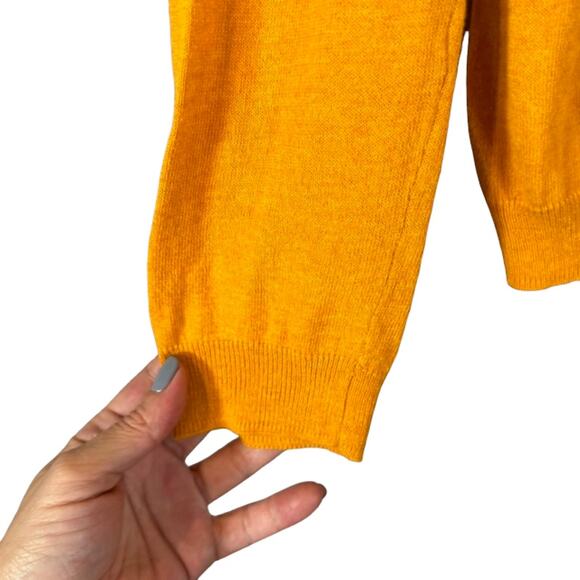 MNG by Mango Orange Long Sleeve Crew Neck Knit Pullover Sweater Women Sz S - Picture 3 of 7